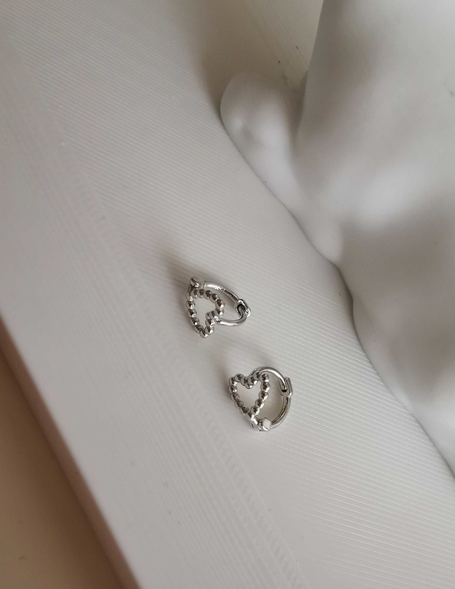 925 Ayar Gümüş Kalp Halka Tragus Piercing-Çapı 7,5  mm