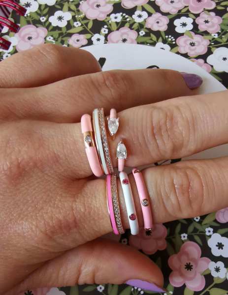 Mineli Taşlı Tam Tur Yüzük