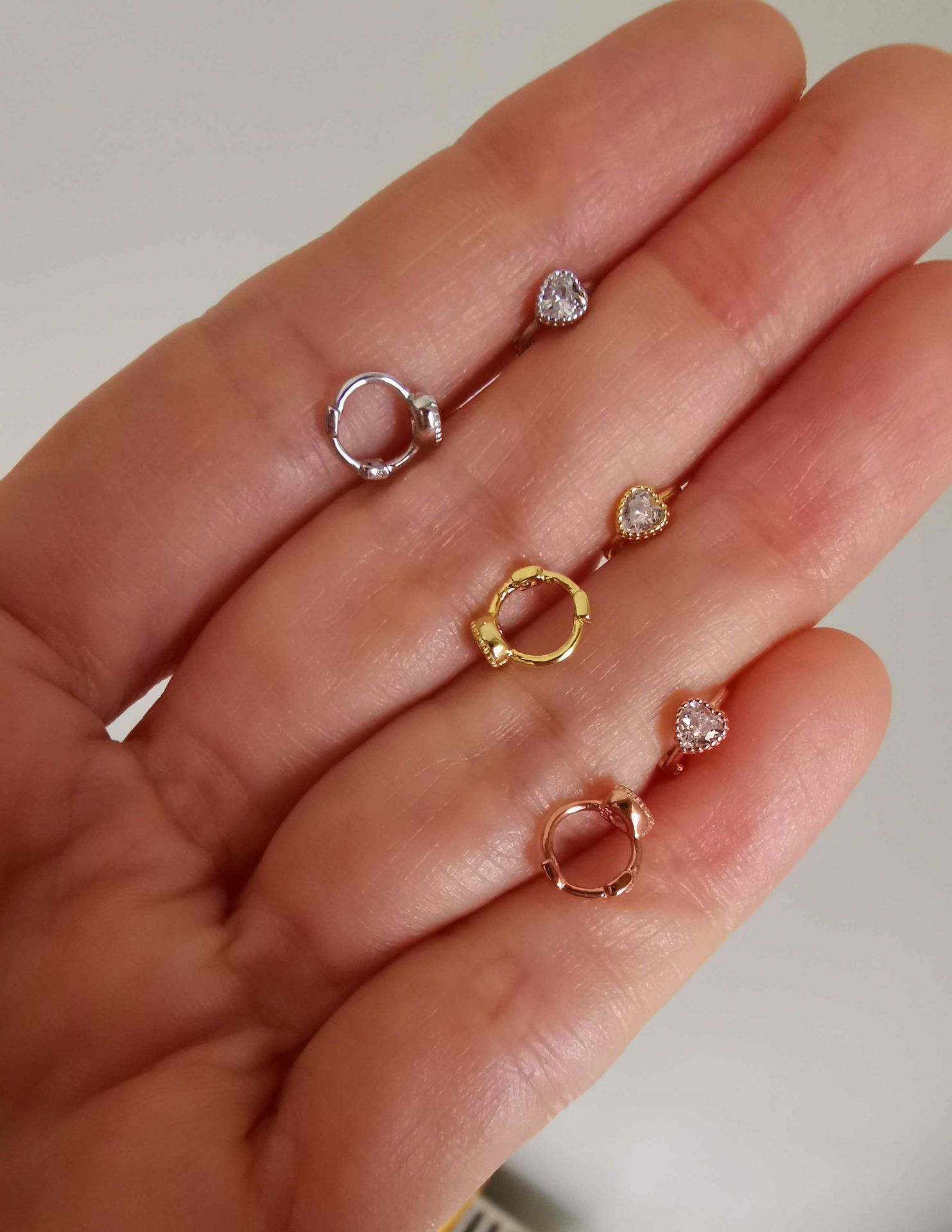 925 Ayar Gümüş Kalp Halka Tragus Piercingleri-Çapı 6 mm