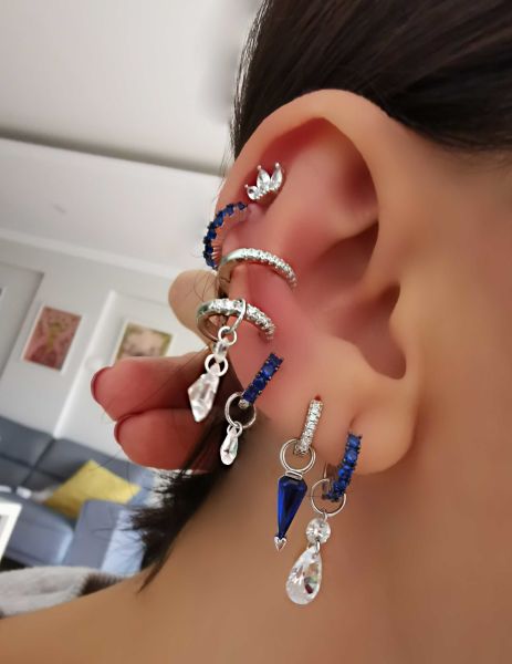 Maria Mavi Taşlı Küpe Charm