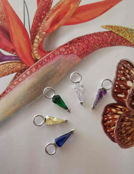 Maria Mavi Taşlı Küpe Charm