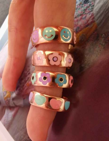 Çok Renkli Smile Ayarlanabilir Yüzük