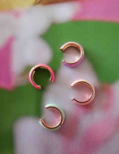 Mineli Ortası Taş Earcuff Kıkırdak Küpe