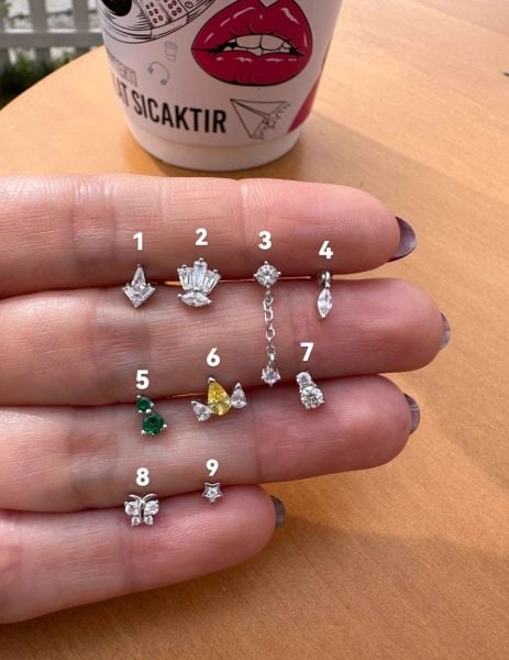925 Ayar Gümüş Kıkırdak ve Tragus Piercingleri