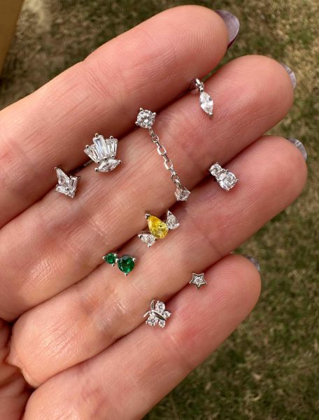 925 Ayar Gümüş Kıkırdak ve Tragus Piercingleri