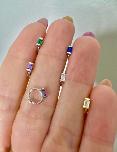 925 Ayar Gümüş Halka Tragus Piercingleri-Çapı 6 mm