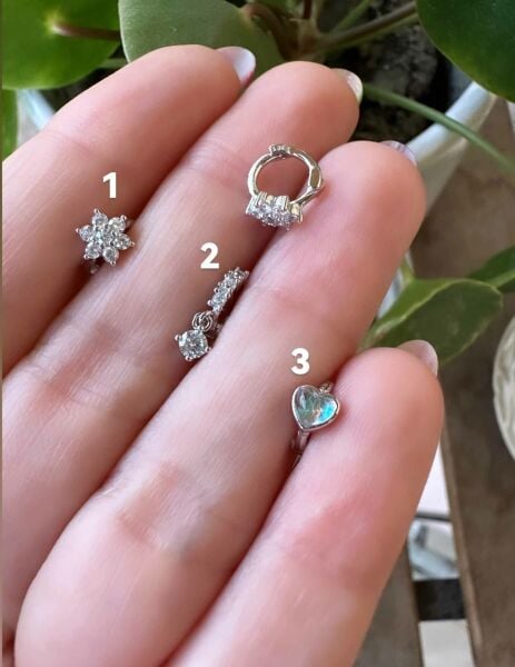 925 Ayar Gümüş Halka Kıkırdak ve Tragus Piercingleri-Çapı 8 mm