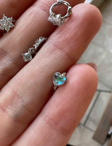 925 Ayar Gümüş Halka Kıkırdak ve Tragus Piercingleri-Çapı 8 mm