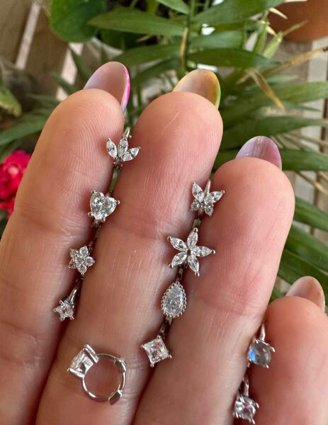 925 Ayar Gümüş Halka Tragus Piercingleri/ Çapı 6 mm