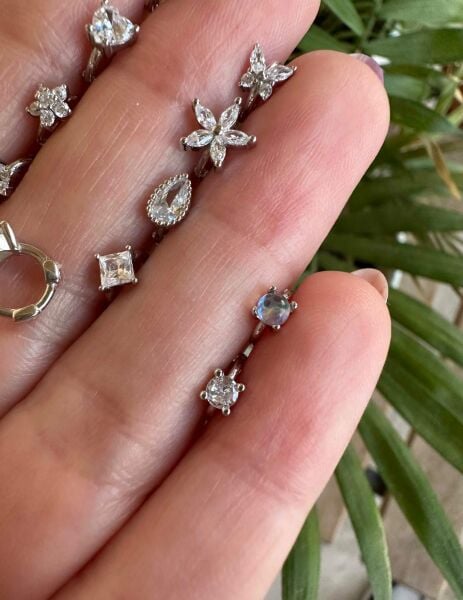 925 Ayar Gümüş Halka Tragus Piercingleri/ Çapı 6 mm