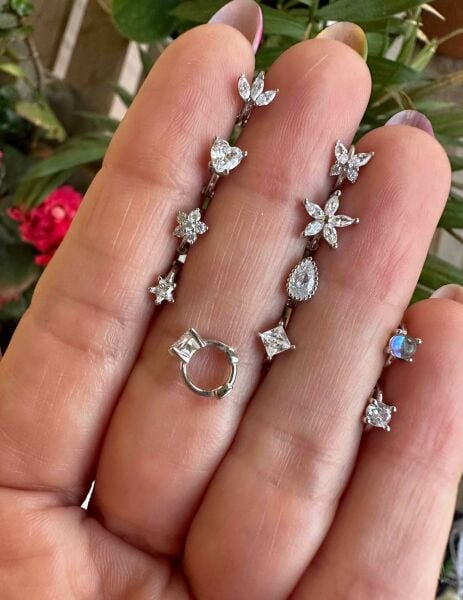 925 Ayar Gümüş Halka Tragus Piercingleri/ Çapı 6 mm