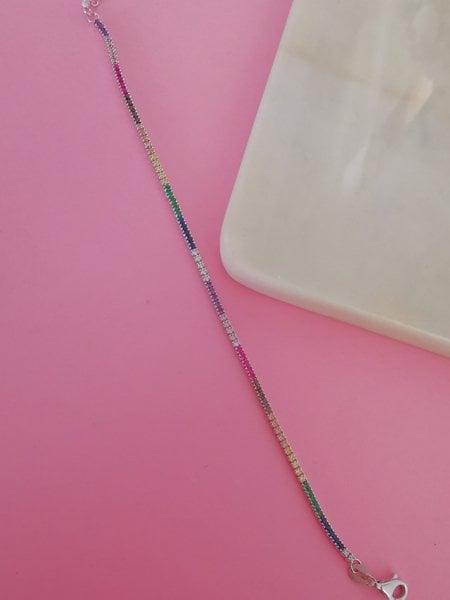 Rainbow Suyolu Bileklik-Silver