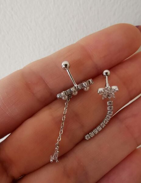 925 Ayar Gümüş Kıkırdak ve Tragus Piercingleri