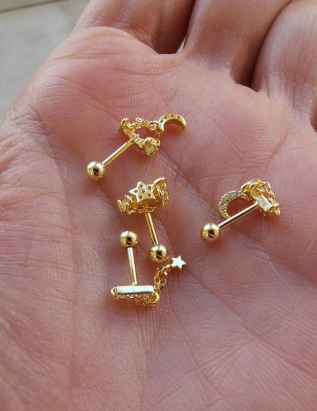 925 Ayar Gümüş Kıkırdak ve Tragus Piercingleri