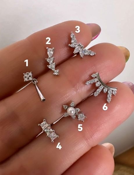 925 Ayar Gümüş Kıkırdak ve Tragus Piercingleri