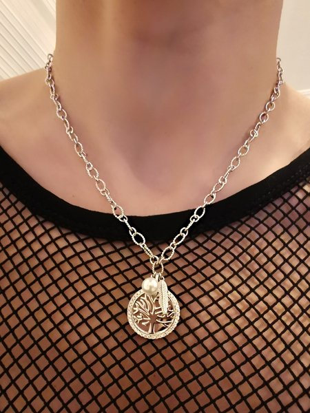 İncili Hayat Ağacı Kolye-İthal