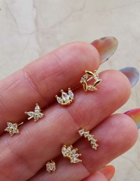 925 Ayar Gümüş Arkası Düz Kıkırdak ve Tragus Piercingleri