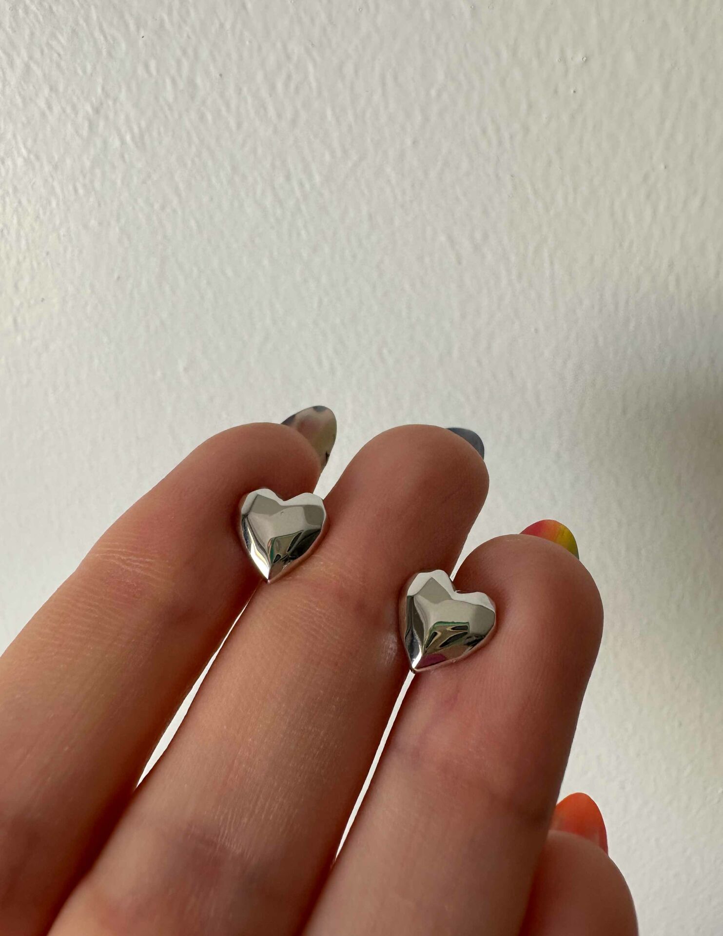 Çivili Kalp Küpe İthal-ÇİFT