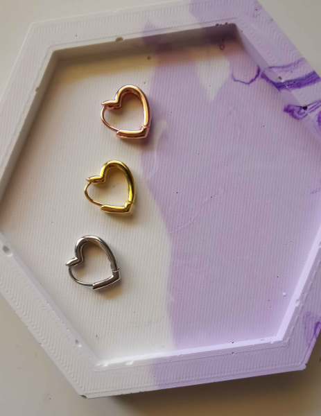 Kalp Halka Küpe-İthal TEK