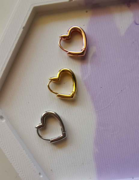 Kalp Halka Küpe-İthal TEK