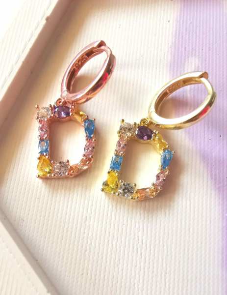 Rainbow  D Harf Halka Küpe-TEK