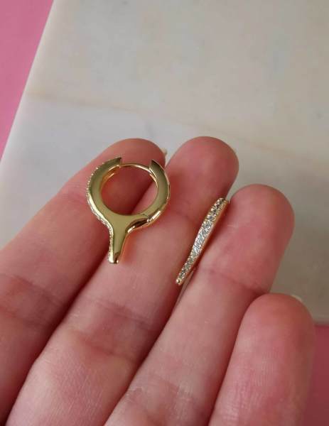 Taşlı Kısa Kurşun Küpe-İthal TEK