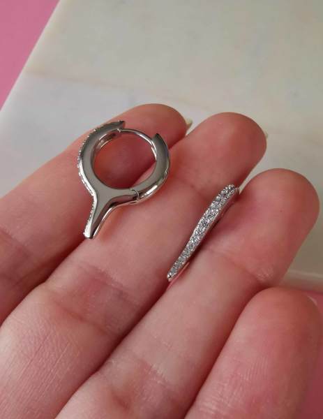 Taşlı Kısa Kurşun Küpe-İthal TEK