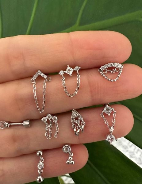 925 Ayar Gümüş Kıkırdak ve Tragus Piercingleri