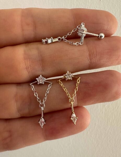 925 Ayar Gümüş Kıkırdak Piercingleri