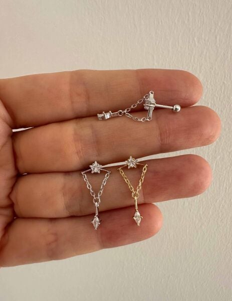 925 Ayar Gümüş Kıkırdak Piercingleri