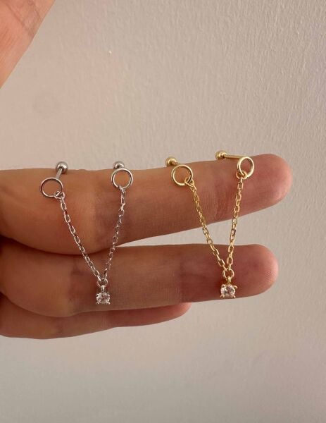 925 Ayar Gümüş Kıkırdak ve Tragus Piercingleri
