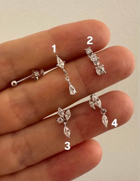 925 Ayar Gümüş Kıkırdak ve Tragus Piercingleri