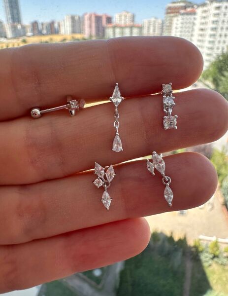 925 Ayar Gümüş Kıkırdak ve Tragus Piercingleri