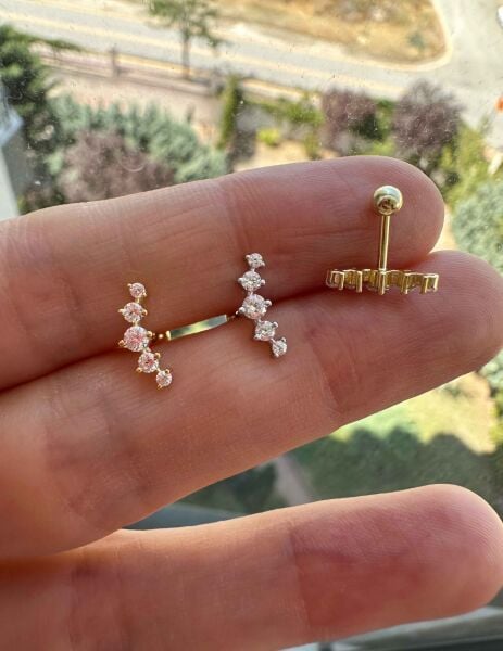 925 Ayar Gümüş Kıkırdak Piercingleri- Kısa Barlı (4,5 mm uzunluğunda)