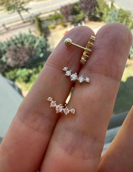 925 Ayar Gümüş Kıkırdak Piercingleri- Kısa Barlı (4,5 mm uzunluğunda)