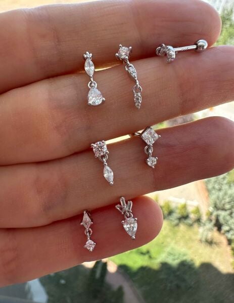 925 Ayar Gümüş Kıkırdak ve Tragus Piercingleri