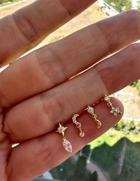 925 Ayar Gümüş Kıkırdak ve Tragus Piercingleri