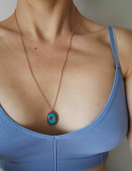 Balıklı Madalyon Kolye