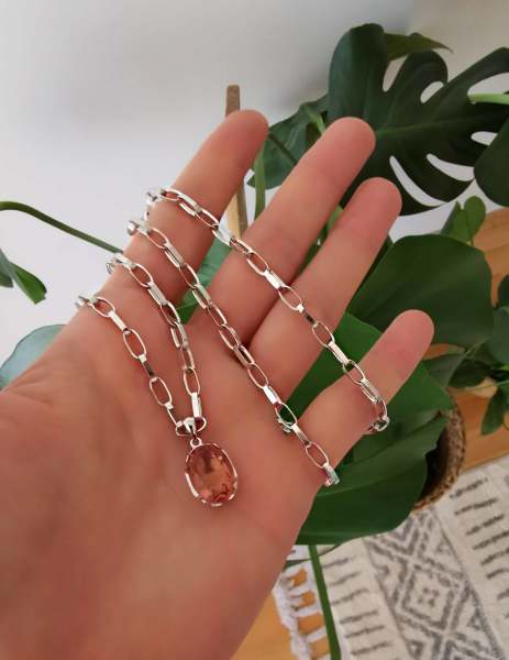 Zultanit Uçlu Zincir Kolye-İthal