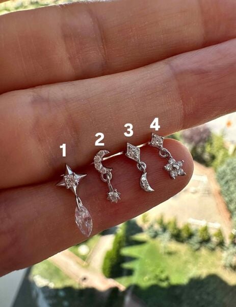 925 Ayar Gümüş Kıkırdak ve Tragus Piercingleri
