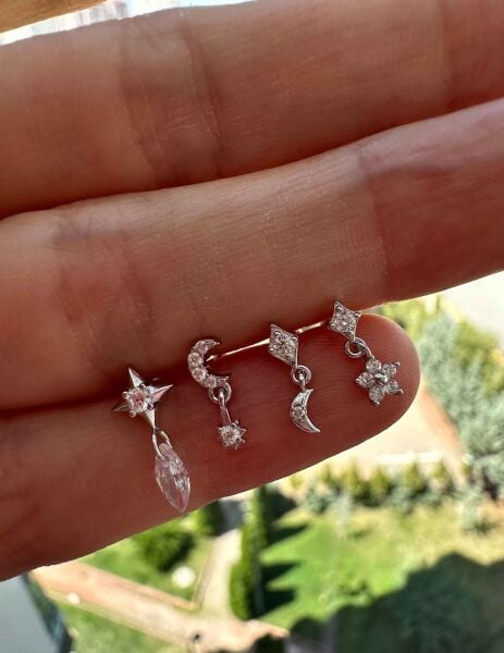 925 Ayar Gümüş Kıkırdak ve Tragus Piercingleri