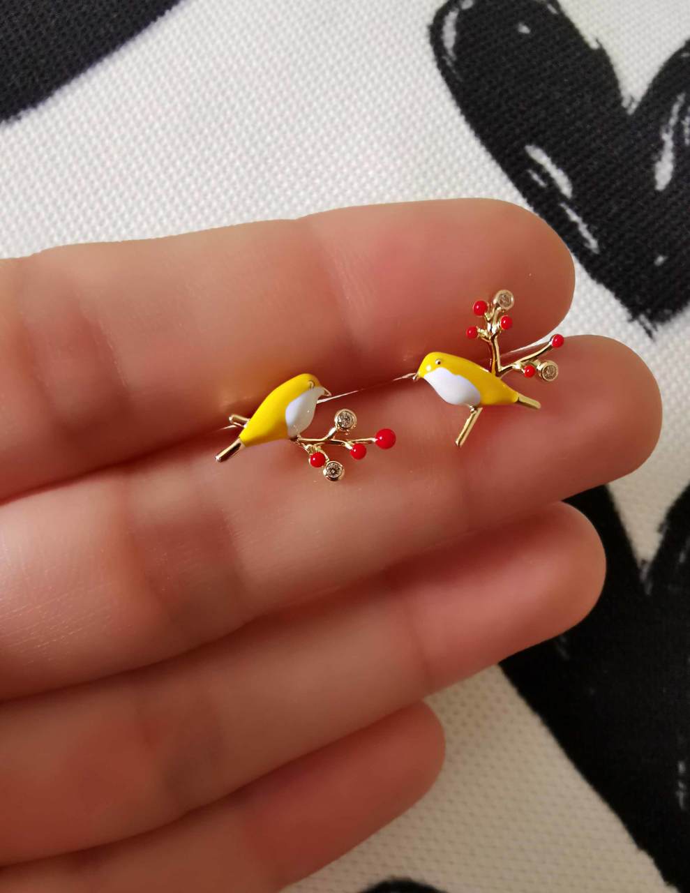 Kuş Detay Küpe -İthal ÇİFT