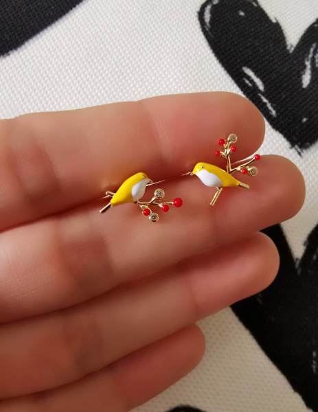 Kuş Detay Küpe -İthal ÇİFT