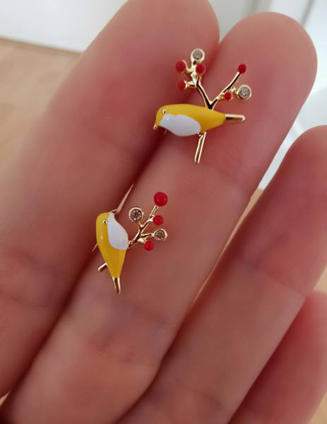 Kuş Detay Küpe -İthal ÇİFT