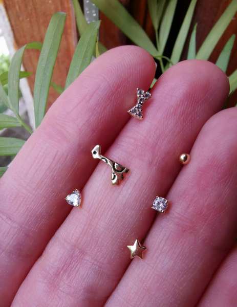 Zürafa Yıldız Kalp Figürlü Küpe SET-İthal