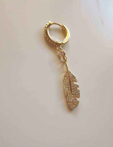 Taşlı Tüy Küpe -İthal TEK