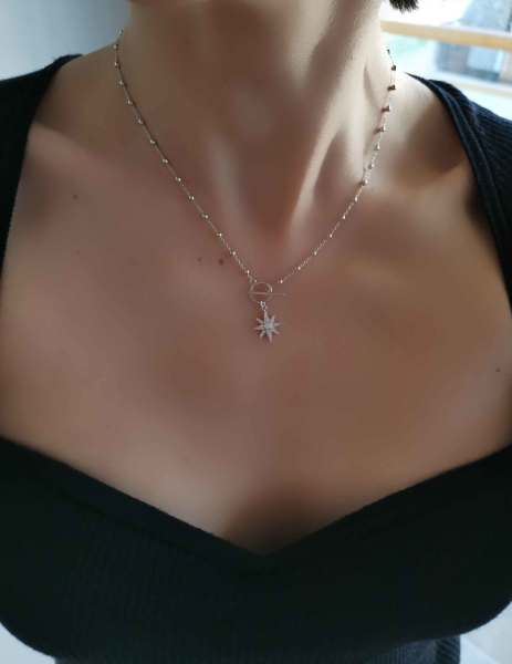 Topcuk Zincirli Kutup Yıldızı Kolye -İthal