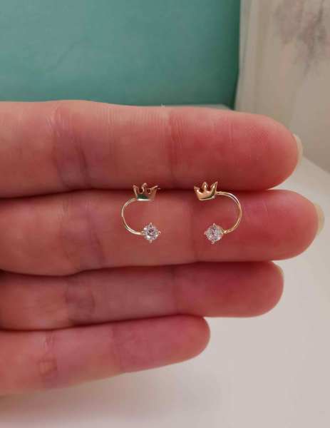 Taçlı Küpe -İthal ÇİFT