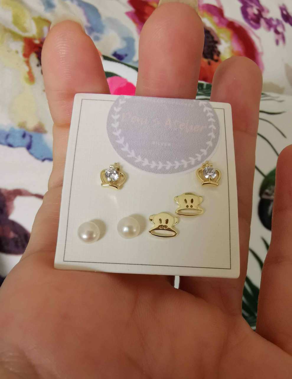 Maymunlu İncili Küpe SET-İthal