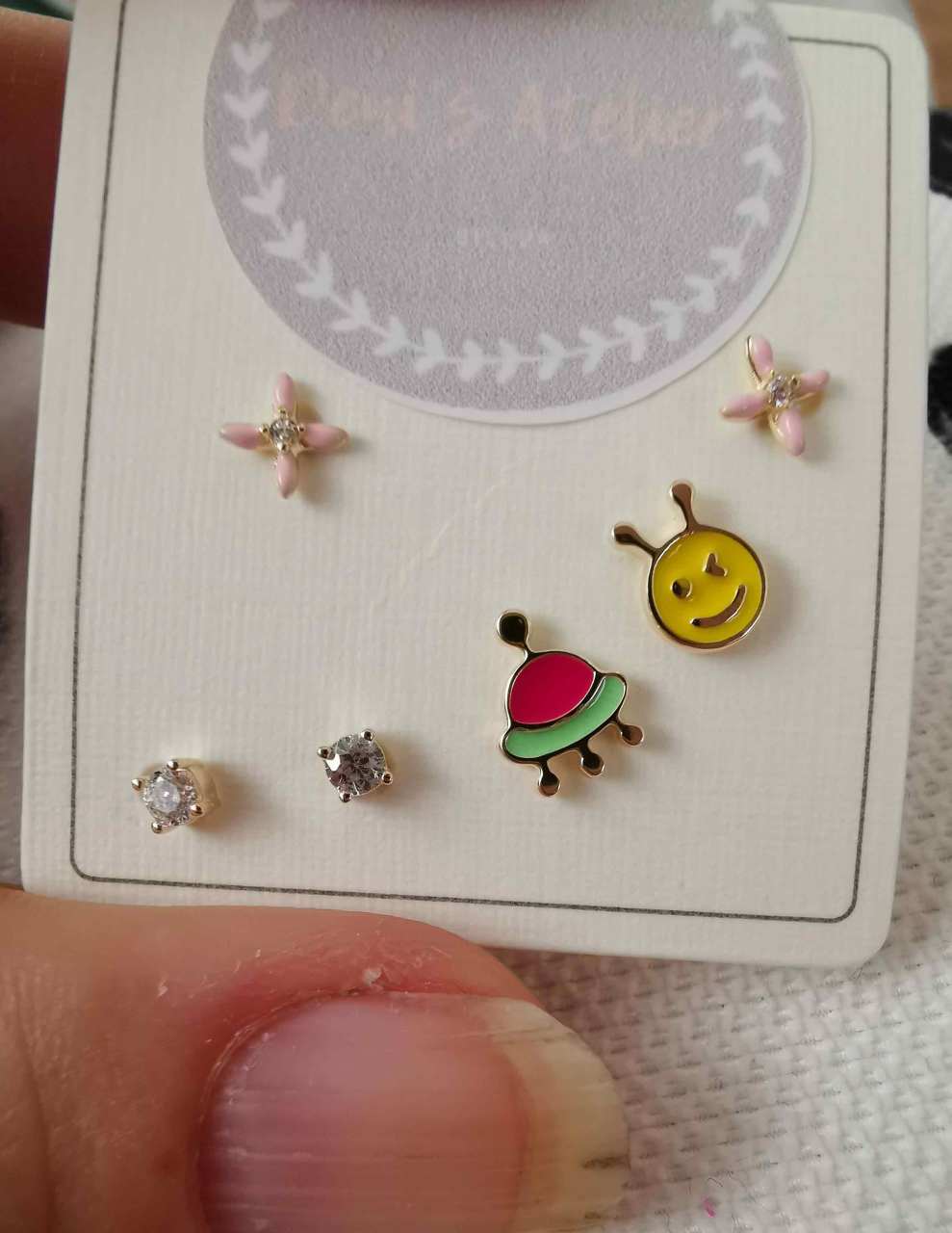 Uzaylı Çiçekli Küpe SET-İthal